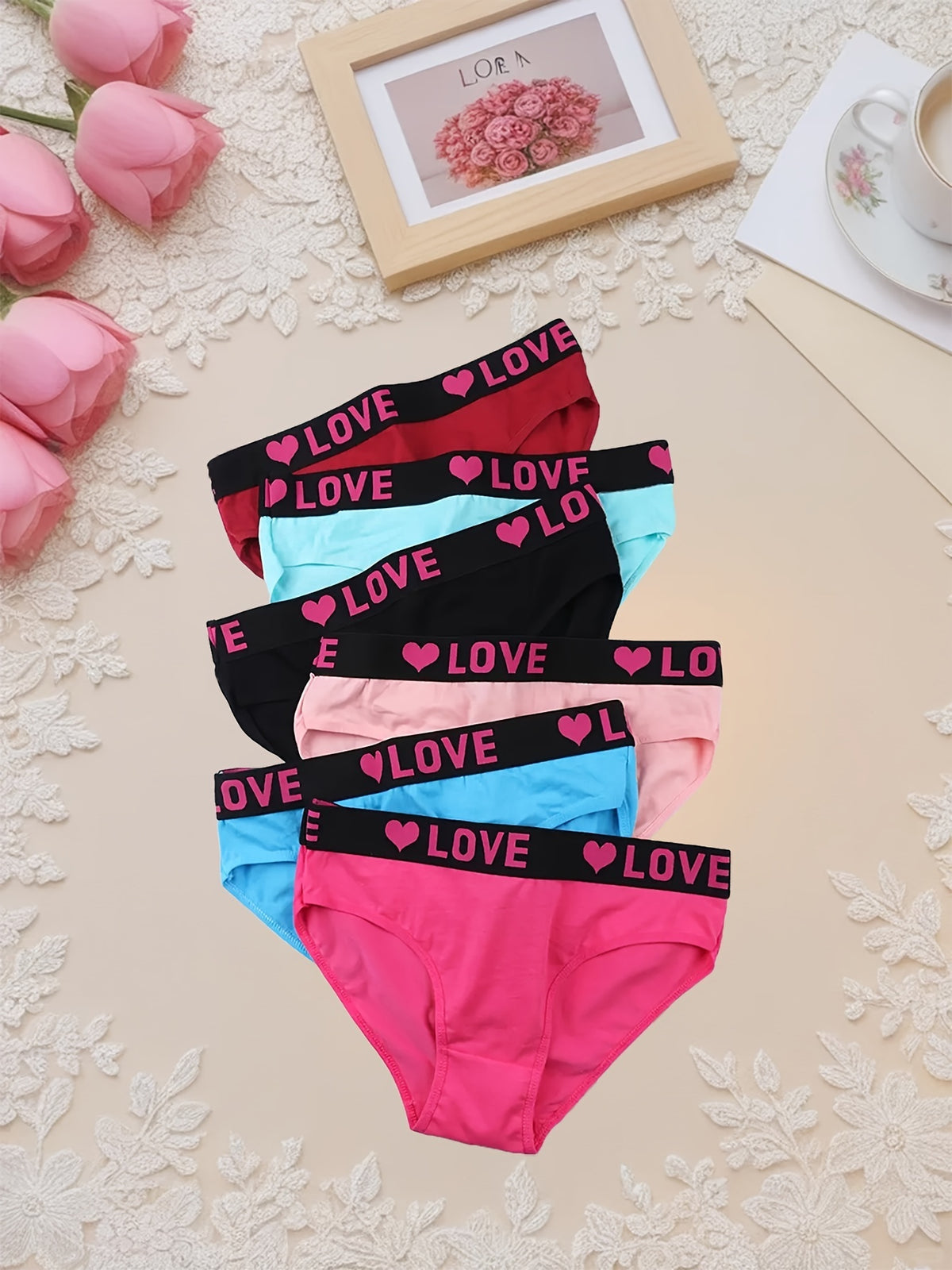 10pcs Loving Heart Ladies Panties Comfortable Breathable Women's Triangle Panties Wide Waistband - product image 7