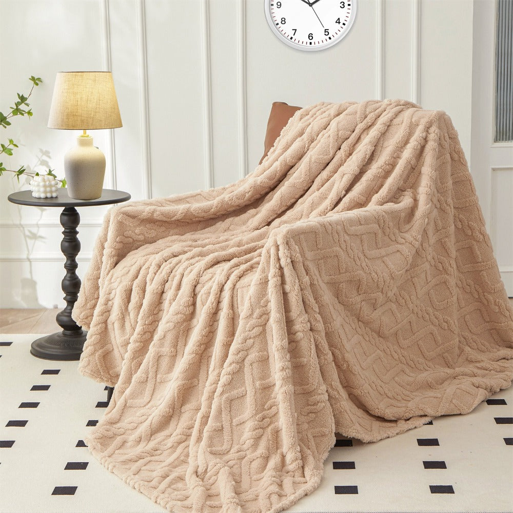 3D Plush Dense Weave Fleece Blanket – Ultra-Soft Warm Throw for Bed, Couch, Travel & Outdoor, Air-Conditioning Friendly, 3 Colors, 2 Sizes - product image 12