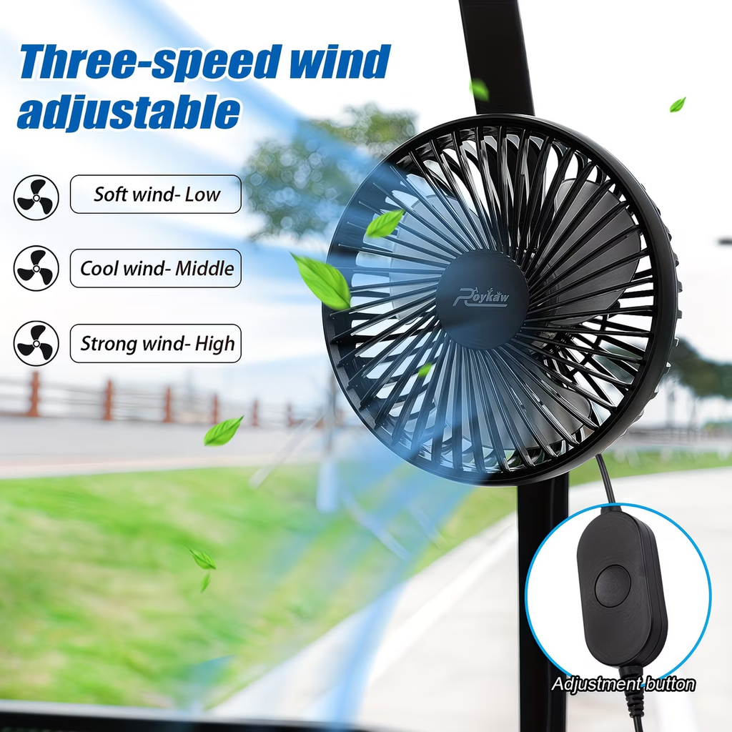 10400mAh Rechargeable, 48H Runtime, 360° Adjustable Head, 3-Speed Remote Control, USB & Type-C, Fits All Square Tube Frames, for Golf, Camping & Fishing | Portable Battery Golf Cart Fan with LED Lantern
