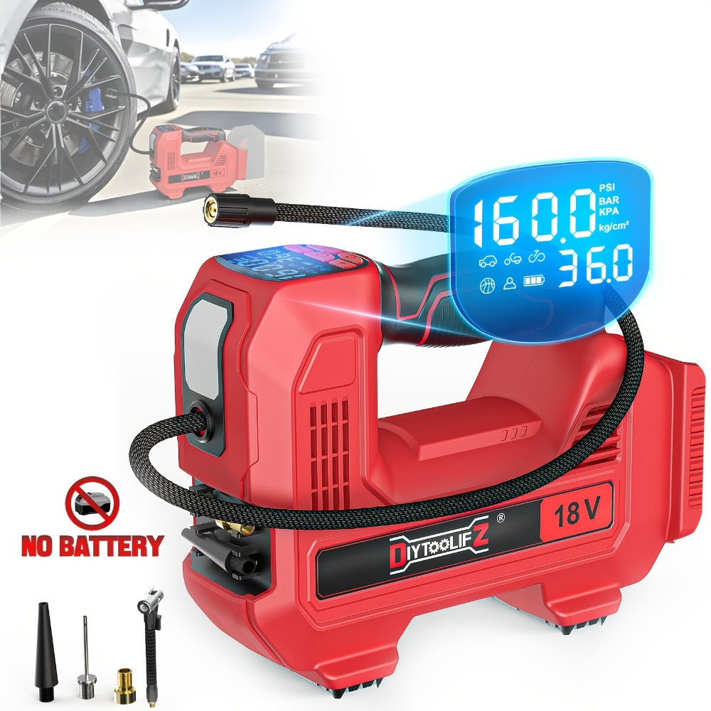 Cordless Tire Inflator 160PSI Portable Air Compressor Compatible with DeWalt 20V / 18V Battery – Digital Pressure Gauge, Fast Inflation for Cars, Motorcycles, Bicycles & Sports Bal - product image 10