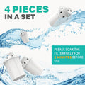 7-Layer Vertical Filtration + Silent Pump with Low-Water Red Light Alert, Fits D2341 D2223 D2322 D2340 – Pet Water Fountain Replacement Filter 4-Pack - product image