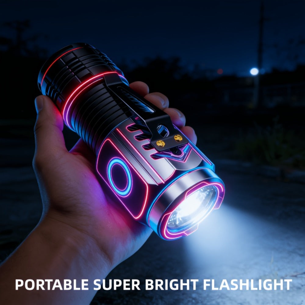 Handheld Flashlight 2 Pack Rechargeable LED | Ultra-Bright Multi-Mode Working Lamp Long Distance | ABS Portable Torch for Camping Hiking Emergency Home Outdoor Use - product image 7