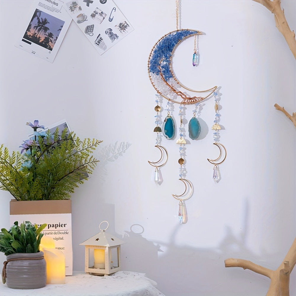 Dreamcatcher Moon Suncatcher Wall Hanging – Handmade Boho Wind Chime Pendant for Indoor Outdoor Garden, Courtyard & Party Decor – Christmas & Birthday Gift - product image 15