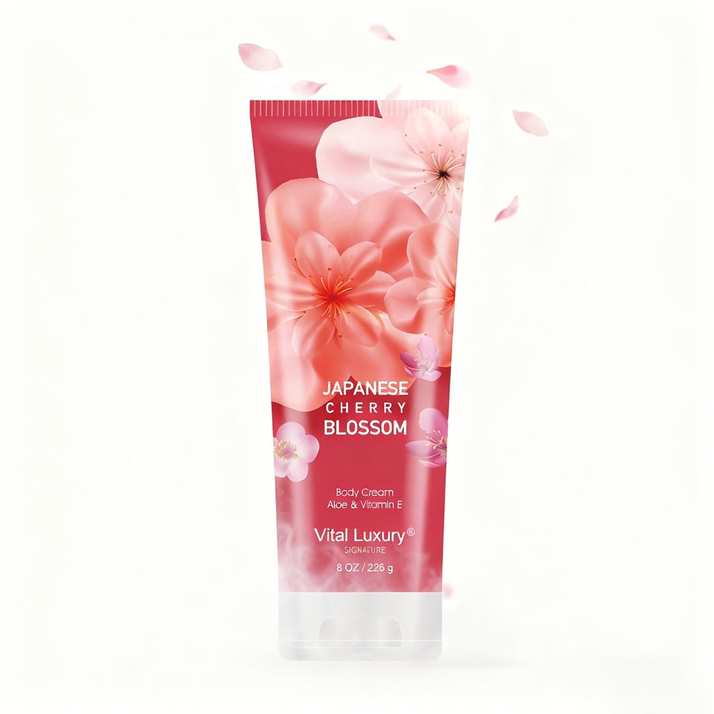 Cherry Blossom Body Lotion 8oz – Vitamin E & Glycerin Moisturizing Cream Non-Sticky 12-Hour Hydration Nourishing Day & Night Skin Care for All Skin Types Women - product image 9