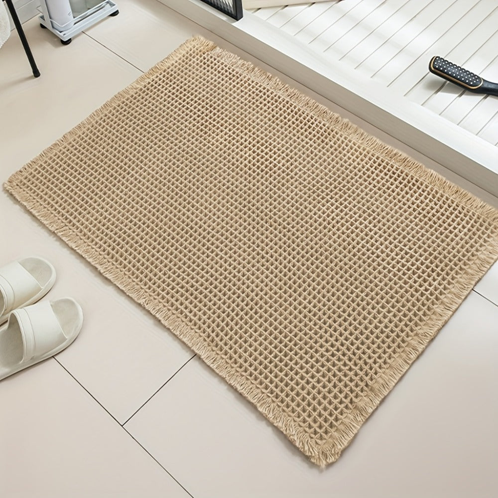 Non-Slip Bath Mat with Tassels Super Absorbent Ultra Soft Machine Washable Bathroom Rug with Anti-Skid Backing 2 Sizes - product image 6