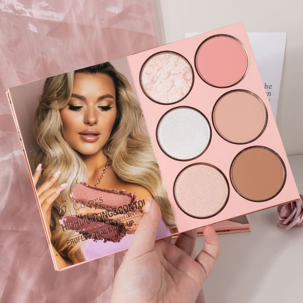 Eyeshadow Palette Book Style SHCOETY 4-in-11 Makeup Kit | 24-Color Eyeshadow + 6-Color Highlighter + 6-Color Blush + 7-Color Contour | Folding Magazine Design | All Skin Tones - product image 8