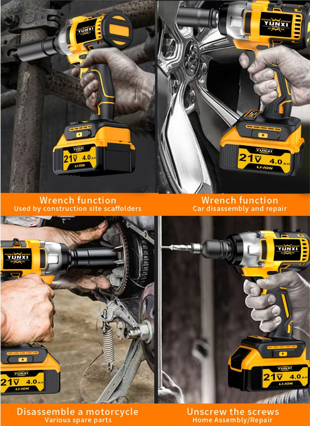 21V Cordless Drill Brushless Impact Wrench Multifunctional – Lithium Battery, Quick Charger, Variable Speed, Tighten Screws & Bolts, Compact Power Tool for Home, Car Repair & DIY – - product image 18