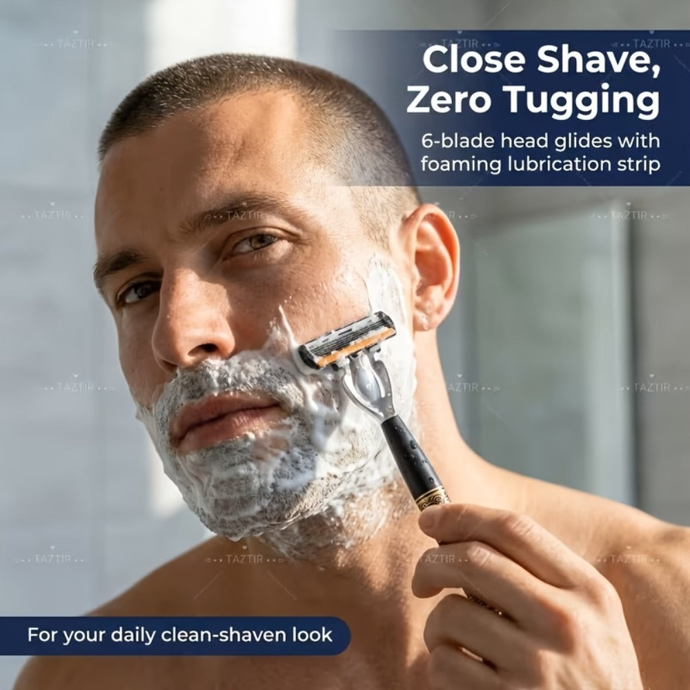 Shaving Kit for Men – 2 Handles & 72 Replacement Blades, Six-Layer Blade System Luxury Razor Set for Beard & Mustache Grooming, Ergonomic Design, Perfect Christmas & Valentine's Da - product image 10