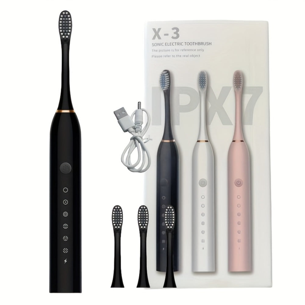 Sonic Electric Toothbrush with 6 Modes & Smart Timer – USB Rechargeable, Soft Bristles for Sensitive Gums, Whitening Oral Care for Men & Women, Black White Pink - product image 3
