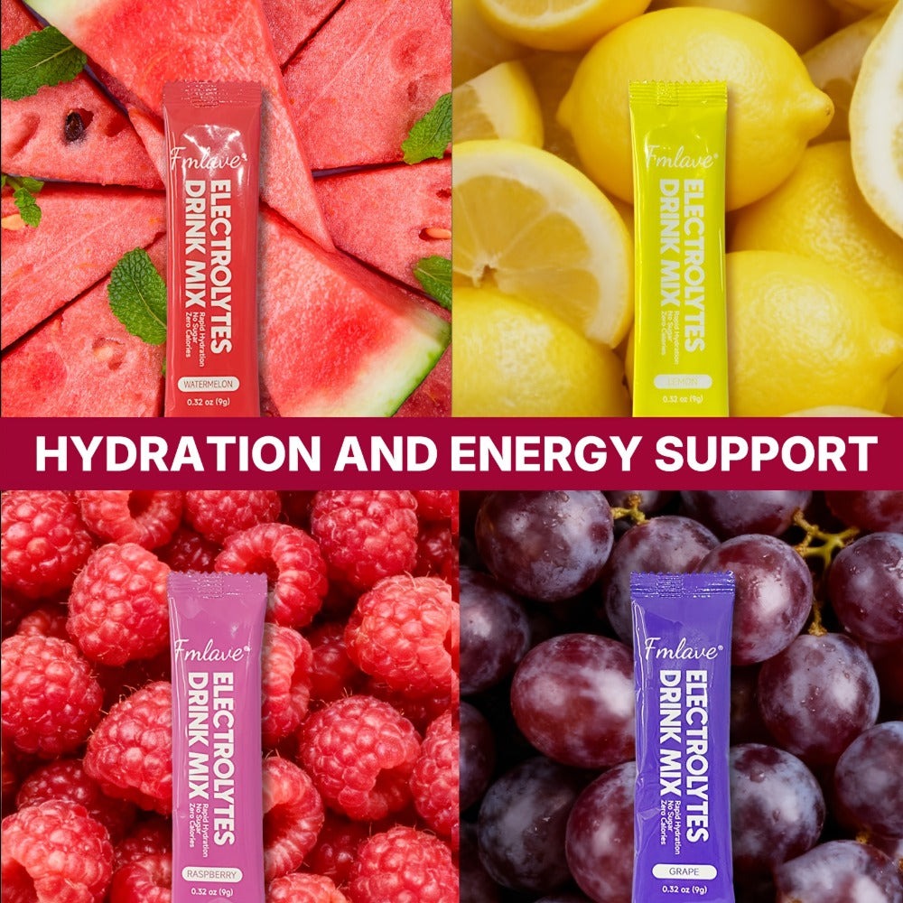 Electrolyte Drink Mix Powder - Zero Sugar, Zero Calorie Rapid Hydration with Vitamins C, B6 & B12 - 20 Single-Serving Sticks for Workouts, Travel & Daily Use - product image 2