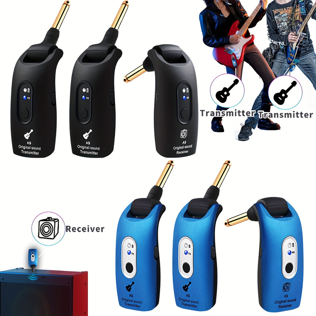 Wireless Guitar System 2.4Ghz Built-In Rechargeable Lithium Battery 270° Rotate Audio Wireless Transmitter Receiver for Guitar Bass Violin Keyboard - product image