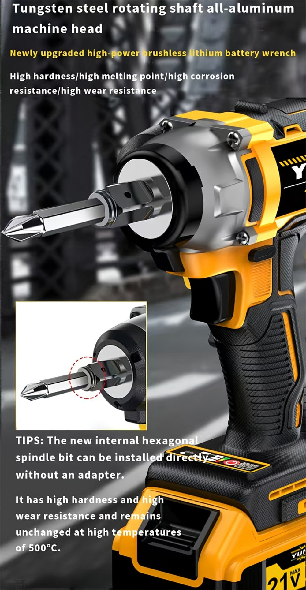 21V Cordless Drill Brushless Impact Wrench Multifunctional – Lithium Battery, Quick Charger, Variable Speed, Tighten Screws & Bolts, Compact Power Tool for Home, Car Repair & DIY – - product image 23