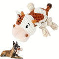Squeaky Plush Cow Dog Toy with Crinkle Paper | Interactive Tug of War Chew Toy for Small Medium Large Dogs, Cute Cattle Design Washable Pet Toy for Fetch Play - product image 3