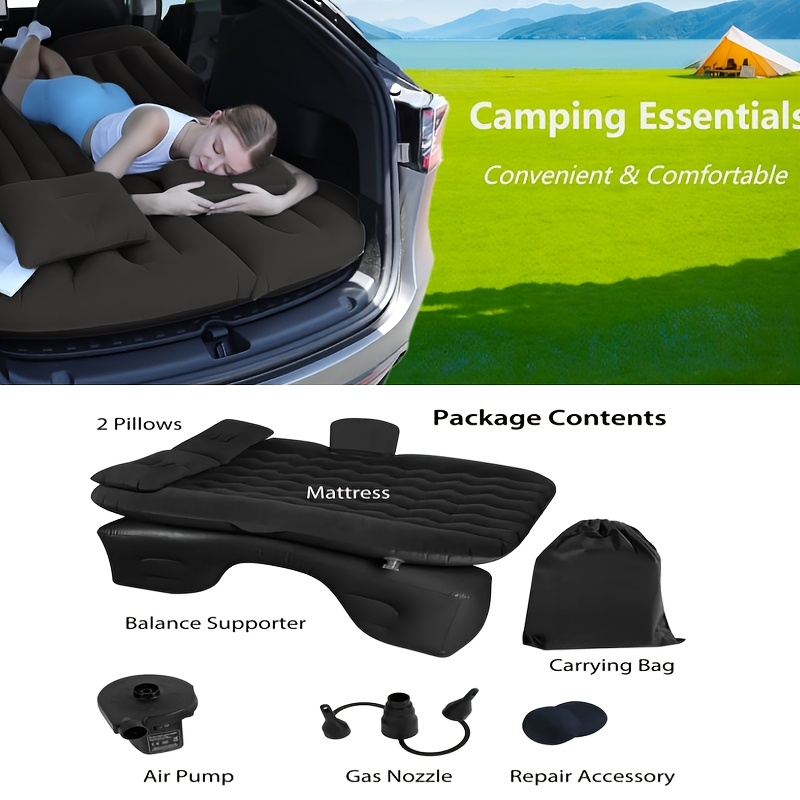 SUV Car Inflatable Mattress Rear Seat Air Bed for MPV Off-Road Vehicle Truck | Leak-Proof Wear-Resistant Composite Fabric Travel Camping Pad Portable Car Bed Accessories