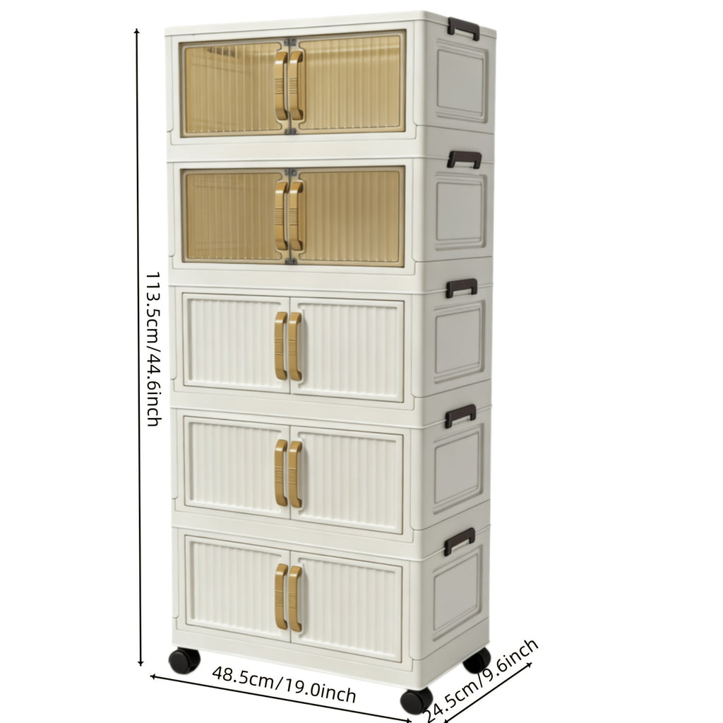 Multi-functional Foldable Storage Cabinet, With 5-tier/3-tier Large Capacity, Space-saving, Suitable For Entrance, Corridor, Bedroom and Living Room - product image 4