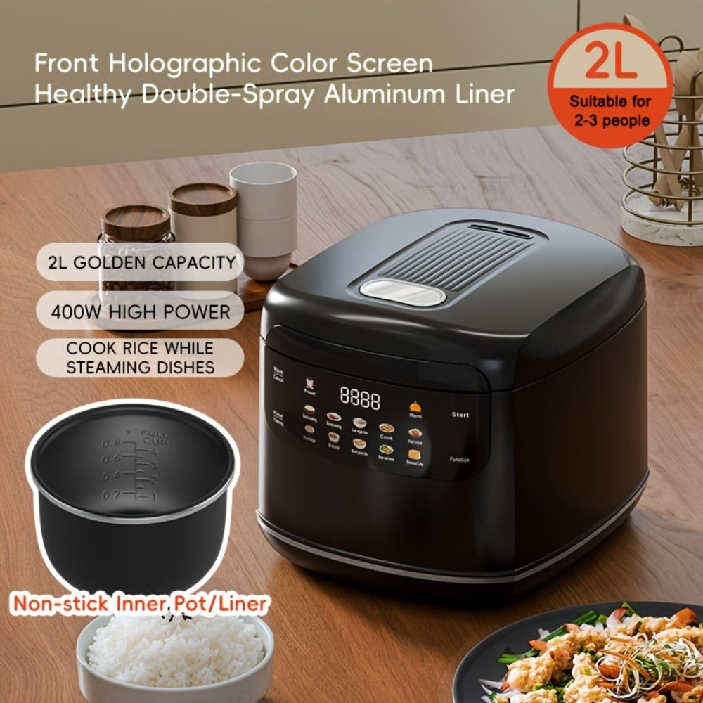 Rice Cooker 2L 4 Cups 10-in-1 Mini Multifunctional Compact Electric Rice Cooker for Rice Soup Stew Oatmeal Cake Steamed Vegetables Perfect for Small Kitchen Dorm Apartment - product image 5