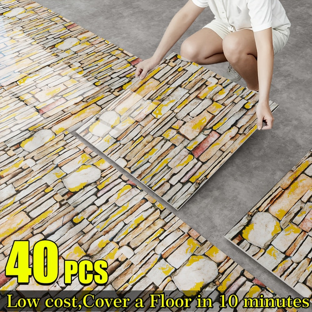 Marble Floor & Wall Decals 40-Pack Self-Adhesive Waterproof Removable Vinyl Sheets – Luxury Marble Pattern Tile Stickers for Bathroom, Kitchen & Living Room - product image 2