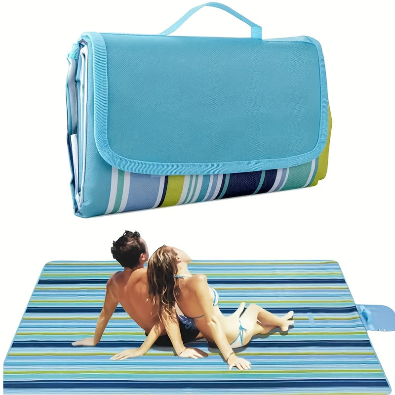 Oversized Portable Beach Mat for Camping, Hiking & Picnic, Lightweight Foldable All-Season Ground Cover, Available in 2 Sizes, Waterproof Base, Family & Couple - product image
