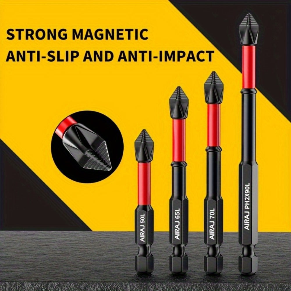 Impact Screwdriver Bits S2 Steel Anti-Slip, Magnetic Phillips Cross Drill Bit Set with Anti-Slip Teeth & High Hardness Tungsten Steel, Power Tool Bits for Home Repair, Bicycle, Fur - product image 9
