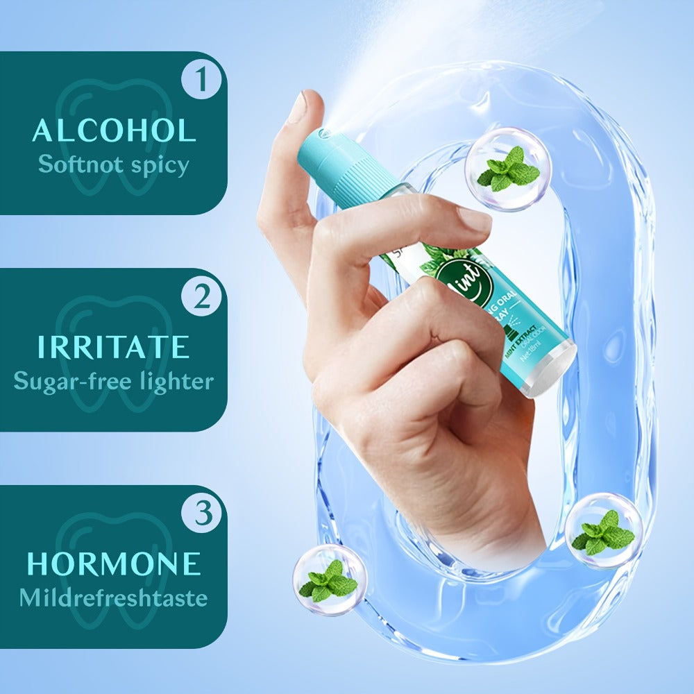 Mint Breath Spray with Tea Tree Essence Portable Oral Freshener — Fast-Acting Compact Pocket-Size Mouth Spray for On-the-Go Fresh Breath, Available in 2-Pack & 4-Pack Gift Set - product image 3