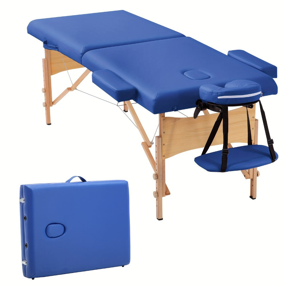 2-Fold Portable Massage Table with Face Cradle & Carrying Bag — Adjustable Height PU Leather Lash Bed for Spa, Tattoo, Esthetician & Home Use, 6 Colors, 2 Sizes - product image 11