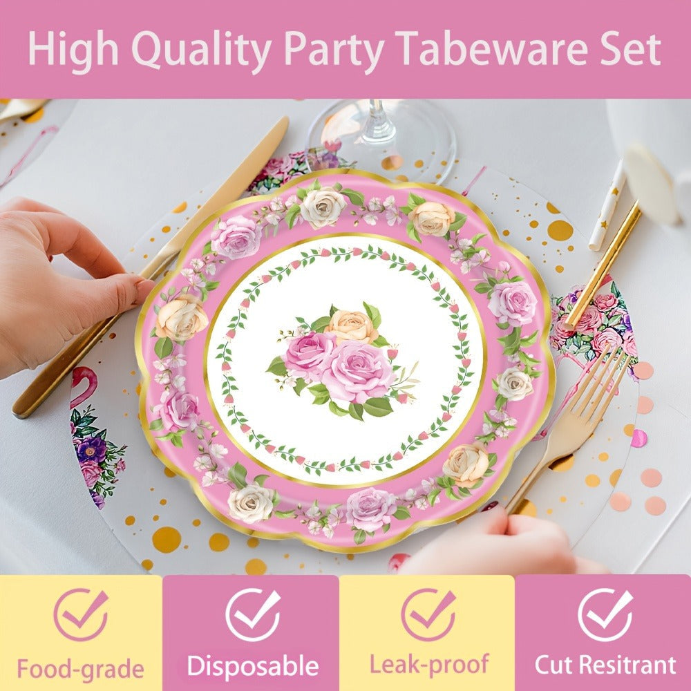 Floral Paper Plates 48 Pack | Elegant Disposable Botanical Plates for Tea Party, Birthday Brunch, Bridal Shower, Baby Shower, Wedding, Engagement & Garden - product image 3
