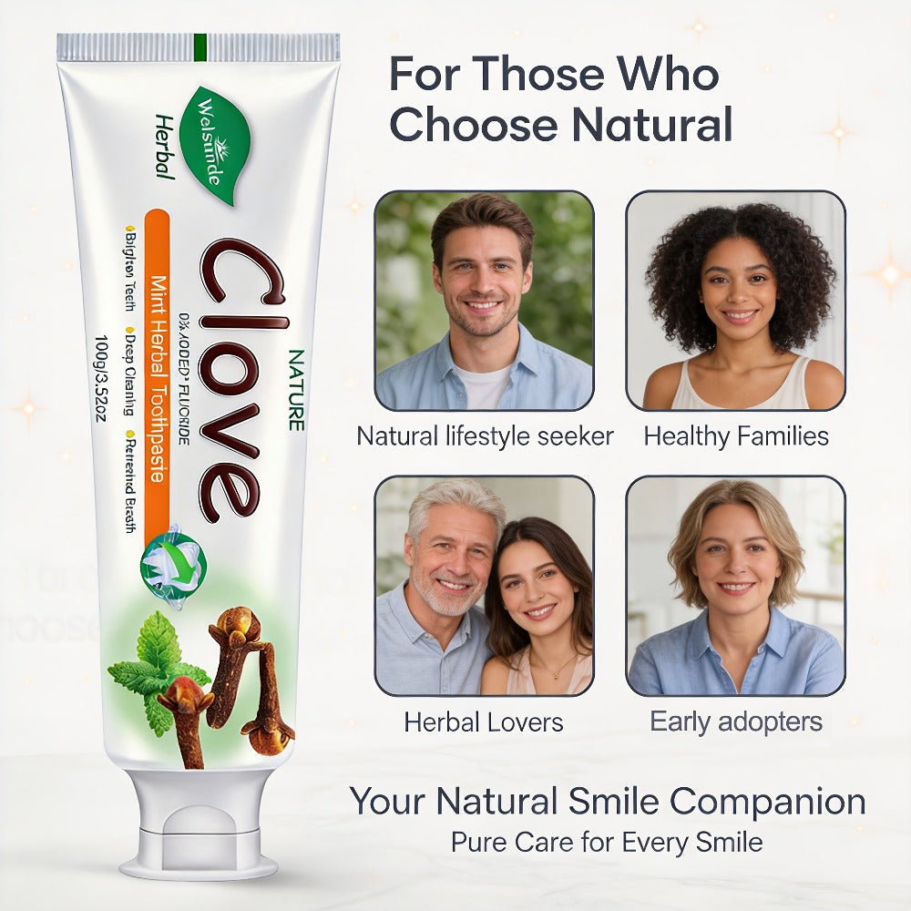 Herbal Toothpaste with Clove & Mint – Fluoride Free Deep Cleaning Whitening Toothpaste for Sensitive Gums, Natural Breath Freshener with Herbal Extracts, Daily & Travel Oral Care f - product image 14