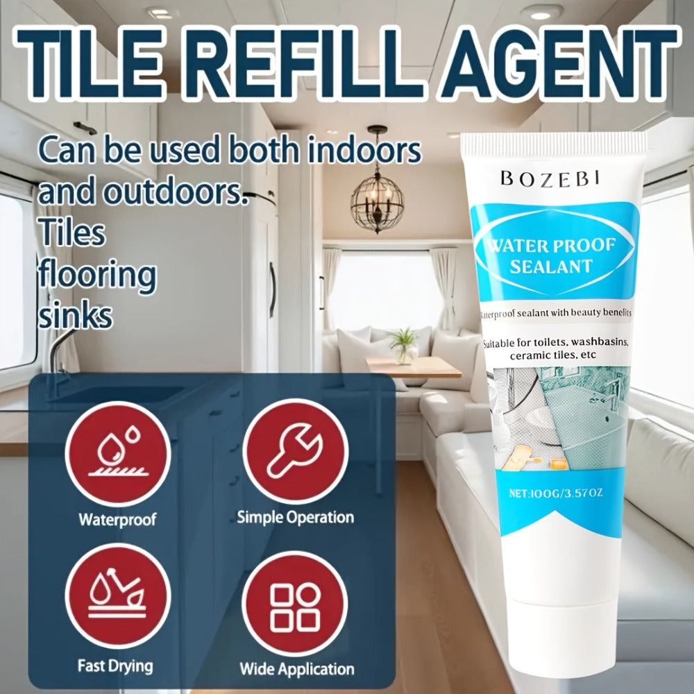 Waterproof Tile Grout Sealant Gap Filler for Kitchen & Bathroom – Odorless Strong Adhesive Tile Refill Agent for Sink Floor Wall Cracks, White 100g (3-Pack) - product image 8