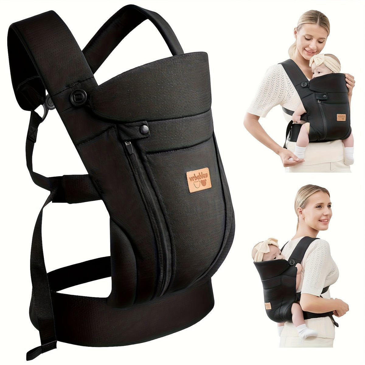 Vrbabies New Ergonomic Baby Carrier Newborn Toddler Wrap Carrier Hands Free Baby Sitting Support Sling Breathable Perfect for Infants Chest Sling for Babies - product image