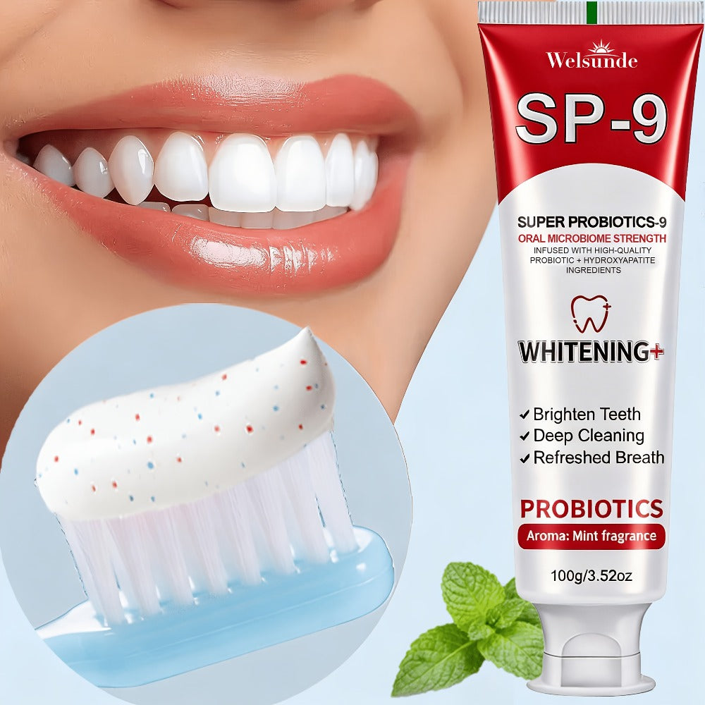 Probiotic Toothpaste with Hydroxyapatite – Super Probiotics-9 European Formula, Deep Cleaning & Gum Care, Mint Fresh Breath, Teeth Brightening Oral Care Gift for Women & Men, 100g - product image 3
