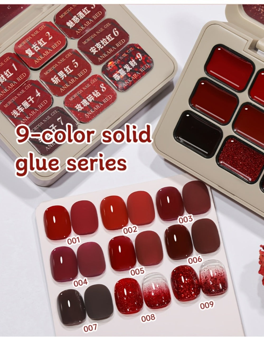 Gradient Gel Nail Polish Set 9pcs Ancola Red Collection – High Saturation Solid Gel, Shiny Gloss Finish, LED Curable Multifunctional Nail Gel | Spring Summer Ombre DIY Manicure Kit - product image 19