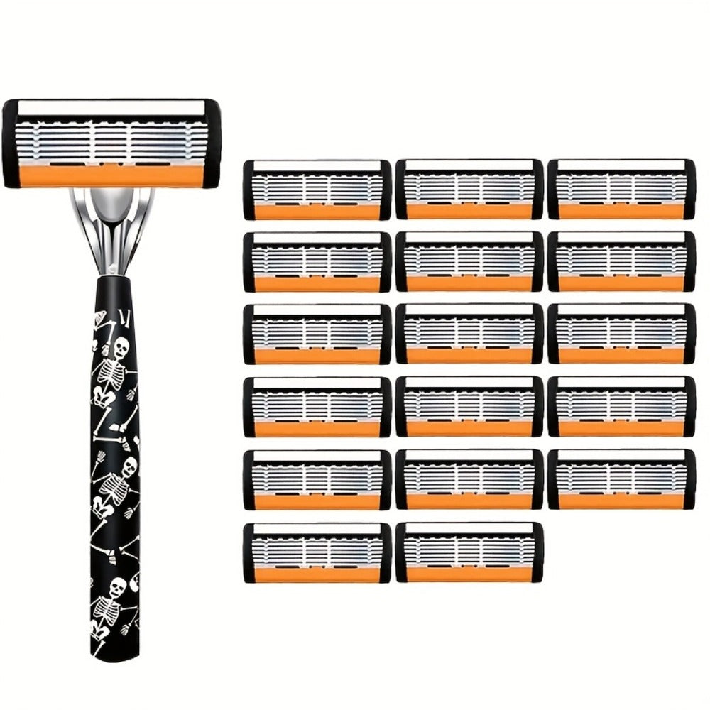 Safety Razor for Men 7-Layer Progressive Blades — Non-Slip Stainless Steel Handle Classic Double Edge Razor for Beard & Mustache Grooming, 1 or 2 Handle + 15–36 Blade Pack Options - product image 7