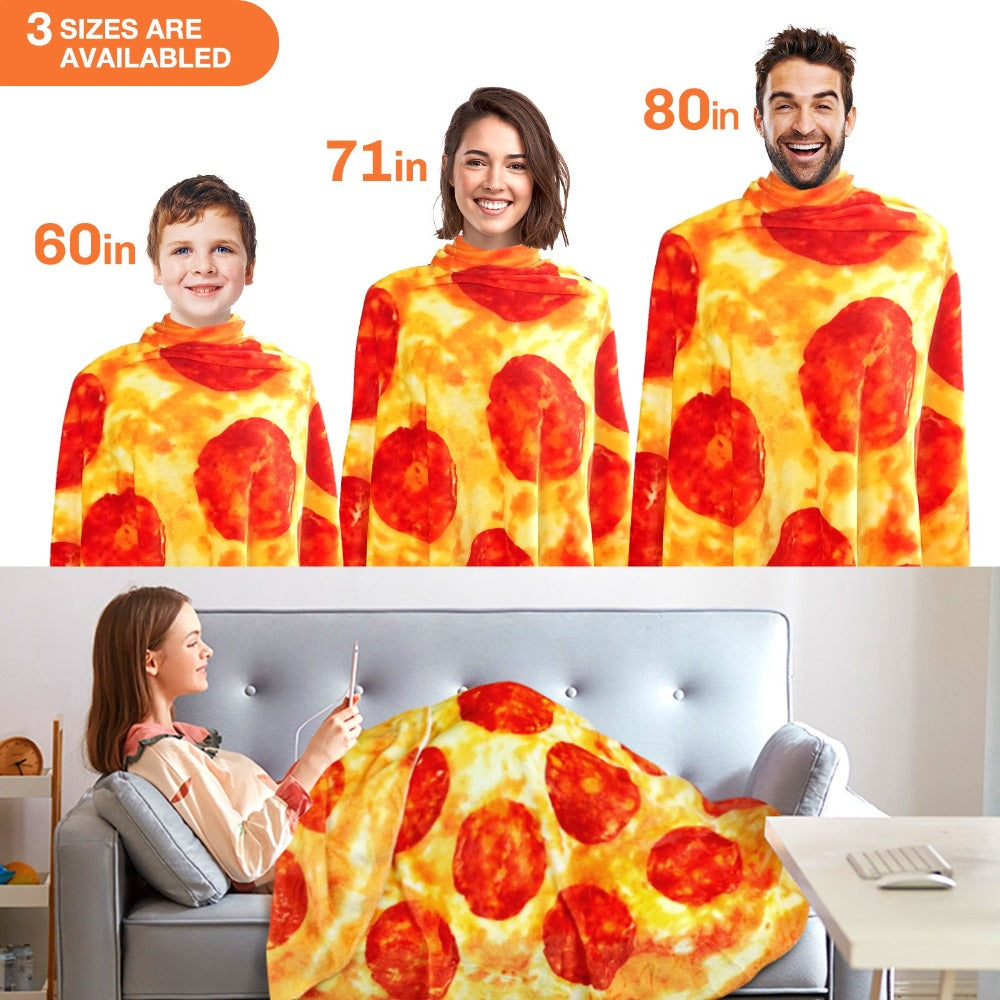 Food Print Flannel Throw Blanket - Funny Pizza Donut Pancakes Digital Print 250GSM Soft Cozy Lightweight All-Season Foodie Throw for Couch Sofa Bed Office Camping Travel - product image 10