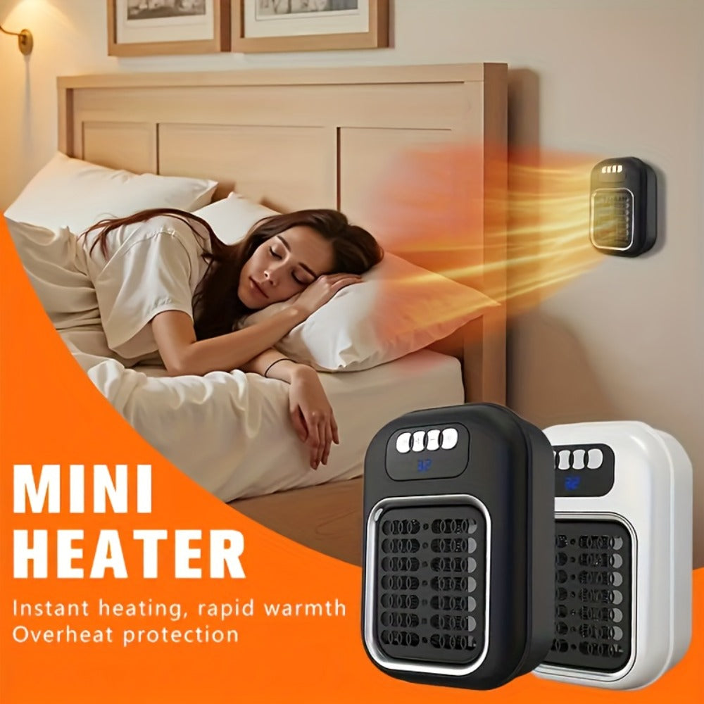 Wall Mounted Mini Electric Space Heater – Fast Heating, 3 Modes, Adjustable Temperature, Overheat & Tilt Protection, Display Screen, Portable Plug-In Heater for Home, Office, Bathr - product image 7