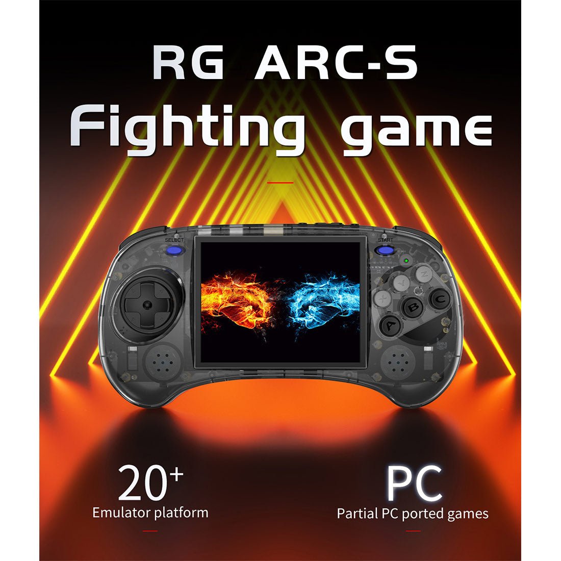 Anbernic RG ARC-S Arcade Six-Key Retro Handheld Game Console Linux 4" IPS HDMI 20+ Emulators Fighting Games 3500mAh Travel-friendly Emulator for Street Fighter Metal Slug Beat-Em-Up Fans 2 Colors