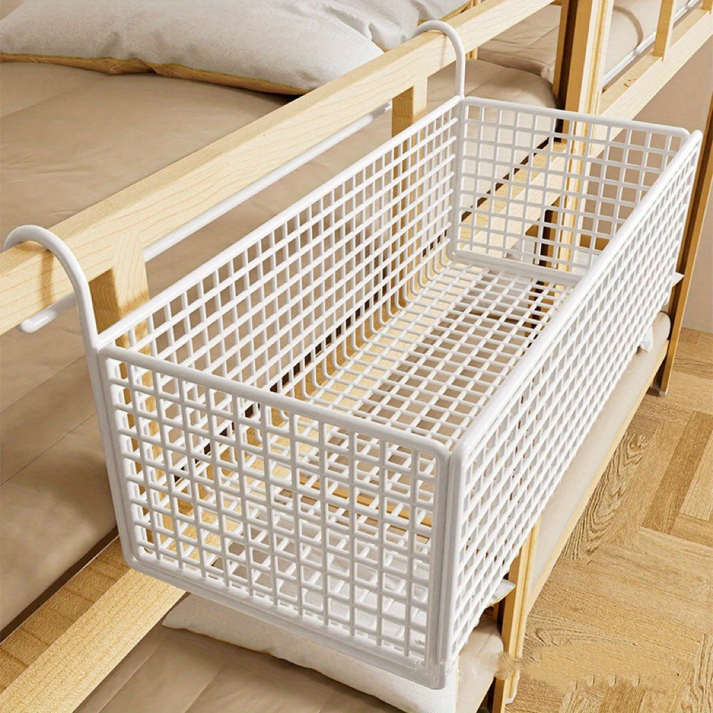 Over Door Hanging Basket Storage Rack - Woven Mesh Metal Organizer Shelf for Bedroom Dorm Wardrobe Closet, Space-Saving Wall Mounted Hanging Storage Basket - product image 11