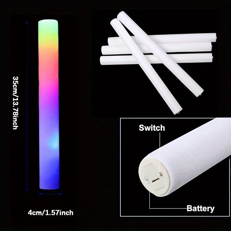 100 pcs Pack LED Foam Light Sticks - 3-Mode Color Changing Flashing Party Favors with Flashing Modes Suitable for Weddings, Birthdays, Concerts, Camping, for - product image 4