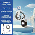 Portable Outdoor Shower with Light 2-in-1 – Camping, Hiking, Pet Bathing & Car Cleaning Shower Pump – 2000mAh Rechargeable, Power Display, Spray Nozzle, Hose - product image