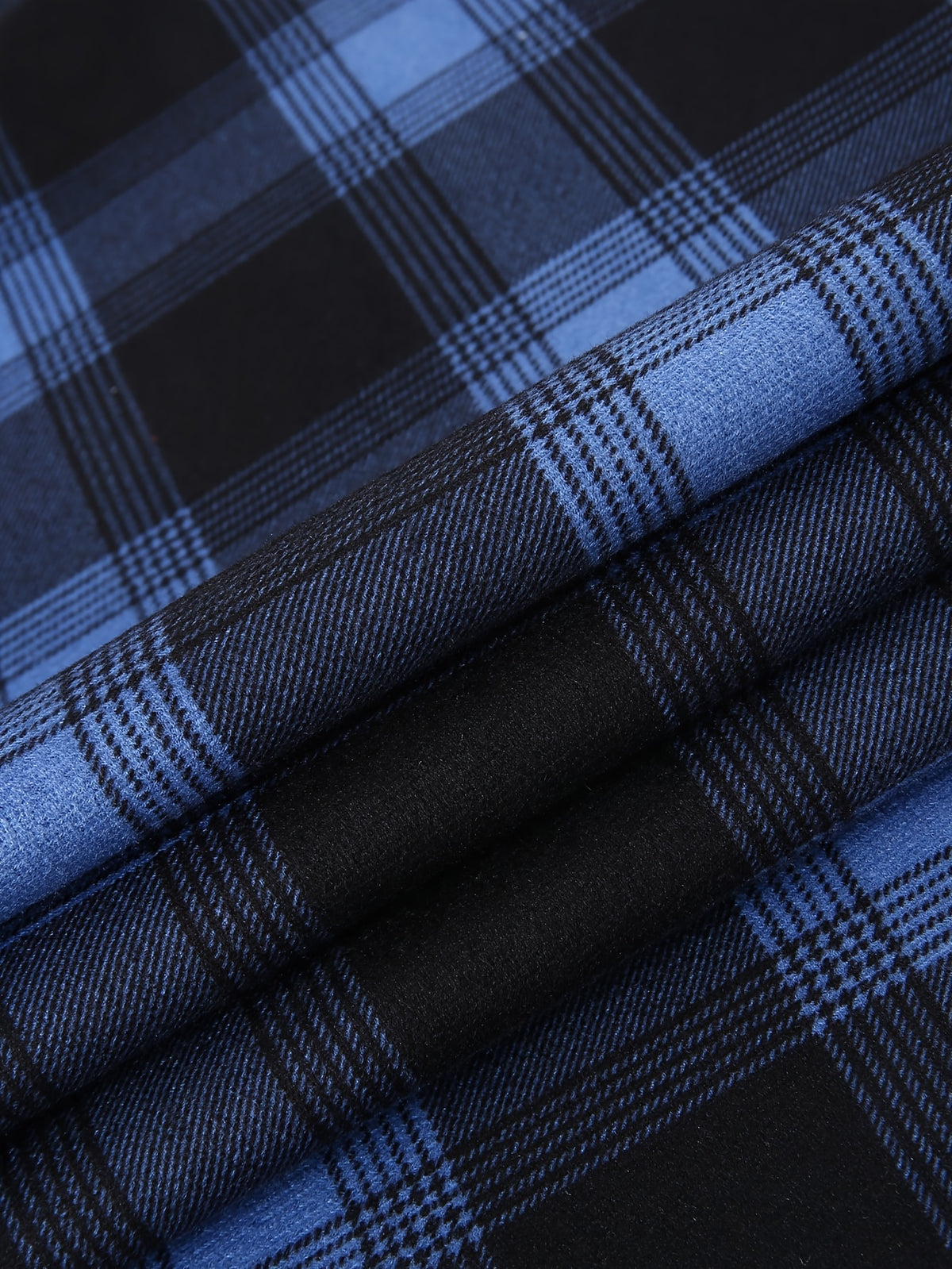 Men's Heavy-Duty Flannel Jacket - Thermal Insulated Hooded Coat with Front Pockets, Blue Black Plaid Work Jacket for Logging, Winter Outdoor Jobs, Construction - product image 15