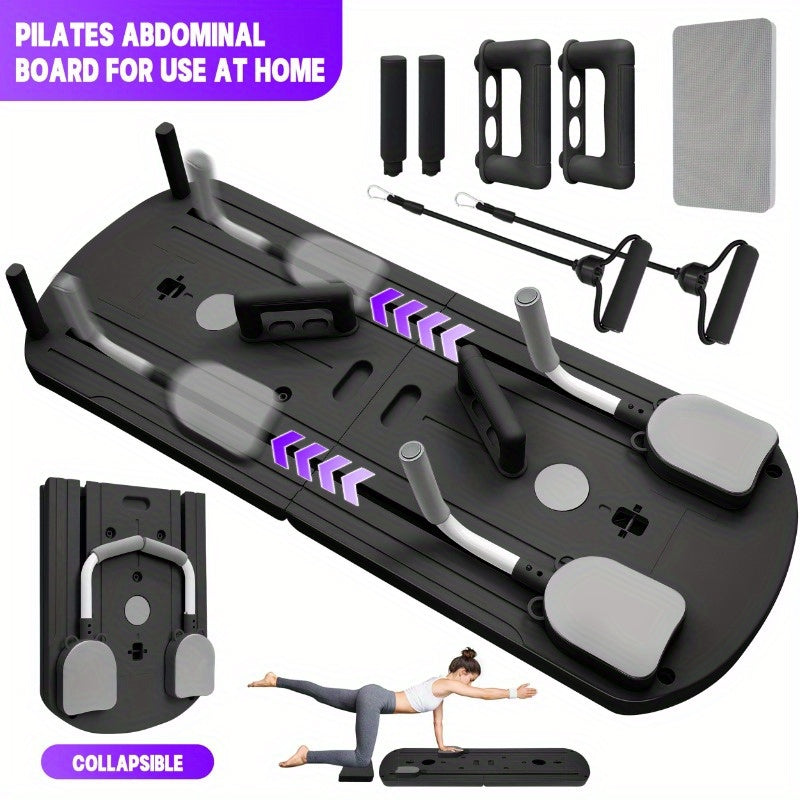 350LB Capacity, PP Anti-Distortion, Collapsible with Resistance Bands & Non-Slip Feet for Shoulders, Abs & Full Body Strength Training – Home Pilates Training - product image