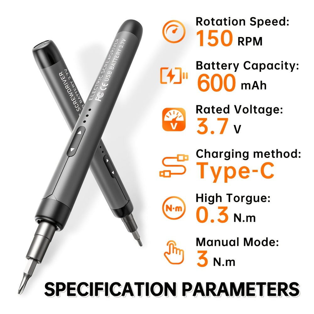 Electric Screwdriver Set 48-in-1, Cordless USB Rechargeable Precision Repair Kit with 38 Magnetic Bits for Phone, Laptop, Camera, Watch - product image 7