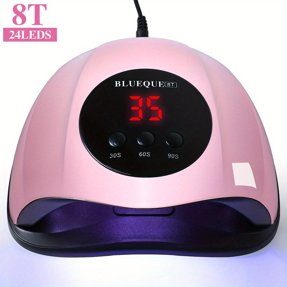 LED Nail Lamp Professional LCD Display Auto Sensor 4 Timer Settings USB Powered Instant Gel Polish Curer No Adapter Needed for Home Salon Manicure Pedicure DIY Nail Art Pink White - product image 3