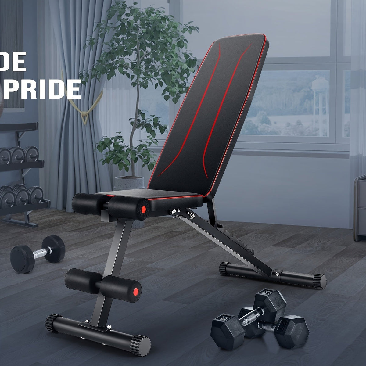 Adjustable Weight Bench Set with Squat Rack | Multi-Function Home Gym Full Body Strength Training Equipment | Collapsible Workout Bench Press with Leg - product image 2