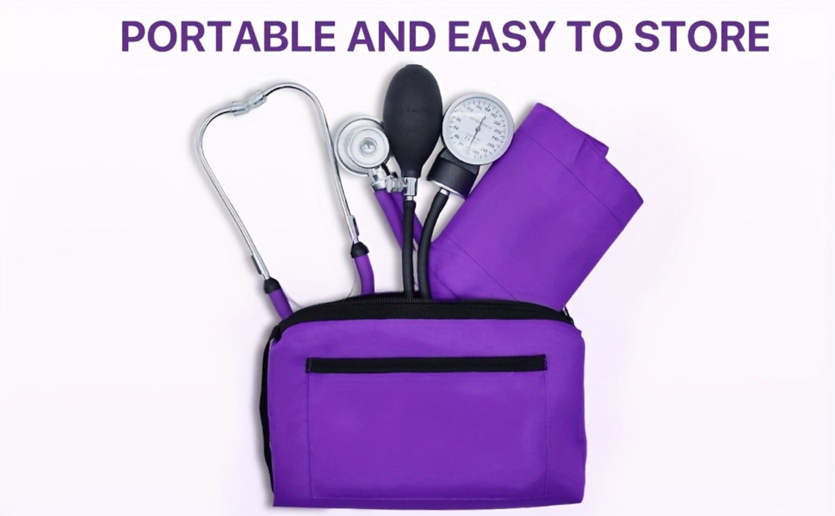 Aneroid Sphygmomanometer & Stethoscope 2-in-1 Set - Manual Blood Pressure Monitor with Nylon Cuff, Fixing Clip, Stethoscope, Portable Case & Accessories, Emergency BP Kit for Medic - product image 13