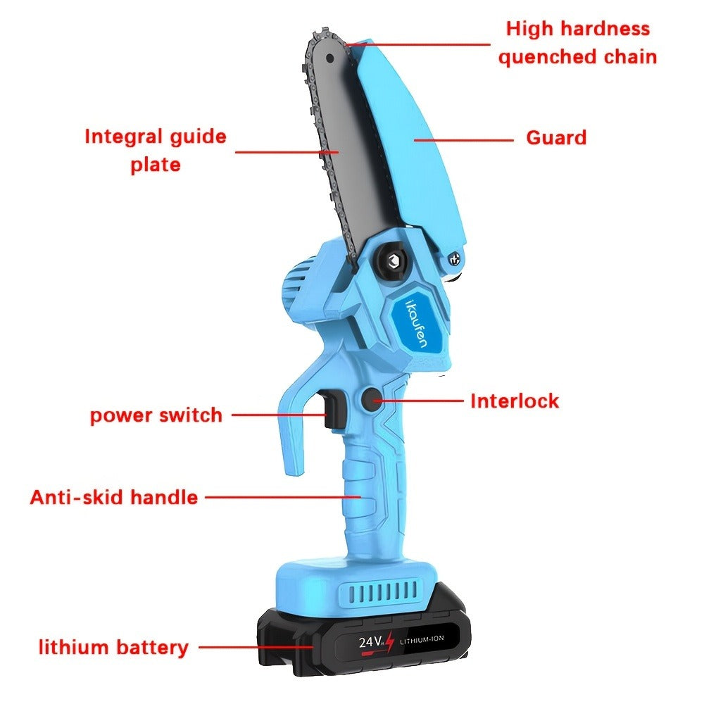 Electric Chainsaw 4 Inch Portable for Makita 21V Battery | 19.2FT/S High Speed Auto Oiler Handheld Saw with 2 Batteries | Lightweight Tree Branch Trimming Tool - product image 8