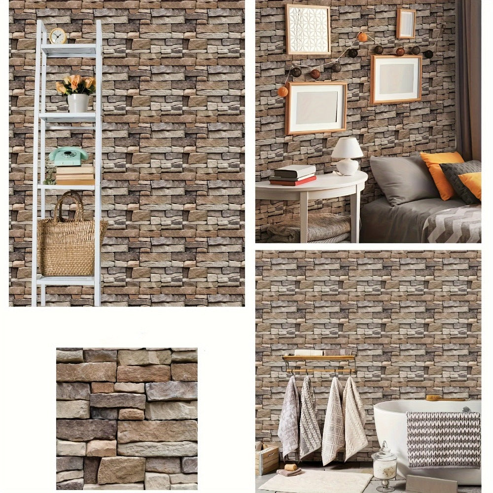 Peel and Stick Tile Stickers 20pcs Vintage Brick Pattern Self-Adhesive Waterproof Wall Tiles for Kitchen Bathroom Toilet – Removable Oil-Proof Backsplash Wall Art Decor - product image 15