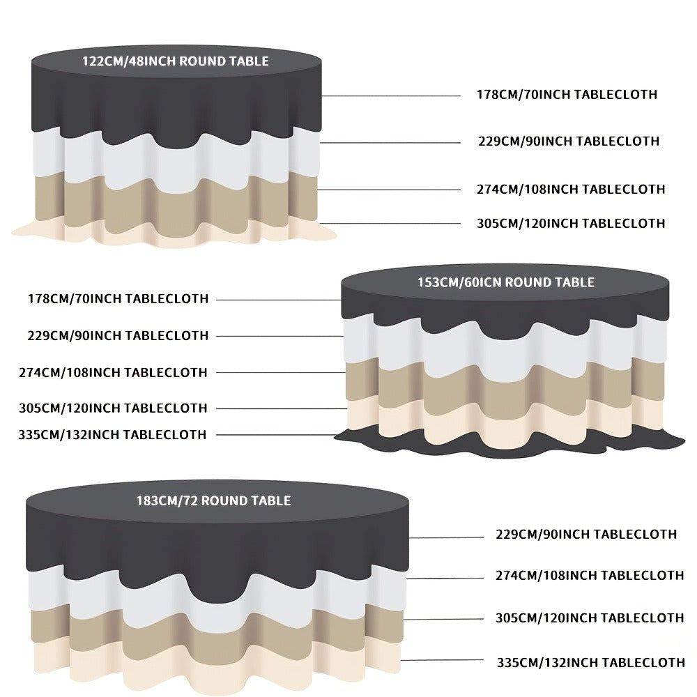 120 Inch Round Tablecloth Bulk Pack – Wrinkle-Free Table Cover for Wedding, Party, Christmas & Halloween, Black or White (6/12/18 Pack) - product image 10