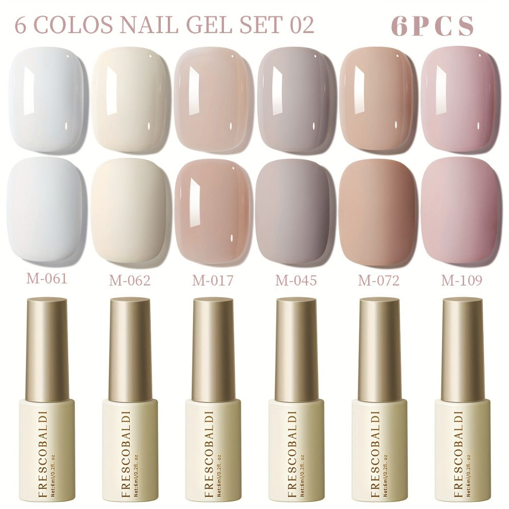 Solid Color Gel Nail Polish Set 6pcs Self-Leveling Soak-Off UV LED High Gloss Chip-Resistant – Popular Salon Shades for Daily Manicure, 8 Color Palettes Available, Nail Art Gift fo - product image 15
