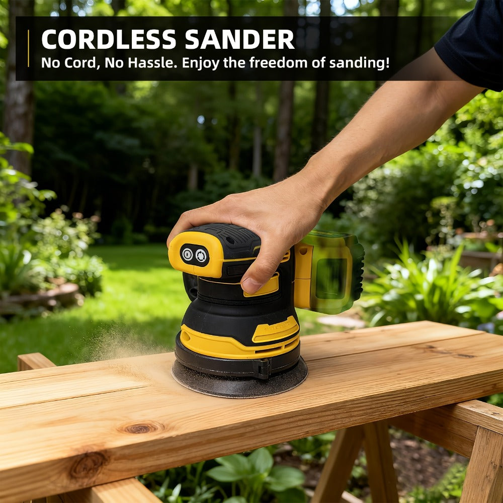 Cordless Orbital Sander Compatible with DeWalt DCB Battery – 5-Inch Brushless Motor Variable Speed Palm Sander with 30pcs Sandpapers & Dust Collection Bag for Woodworking - product image 12