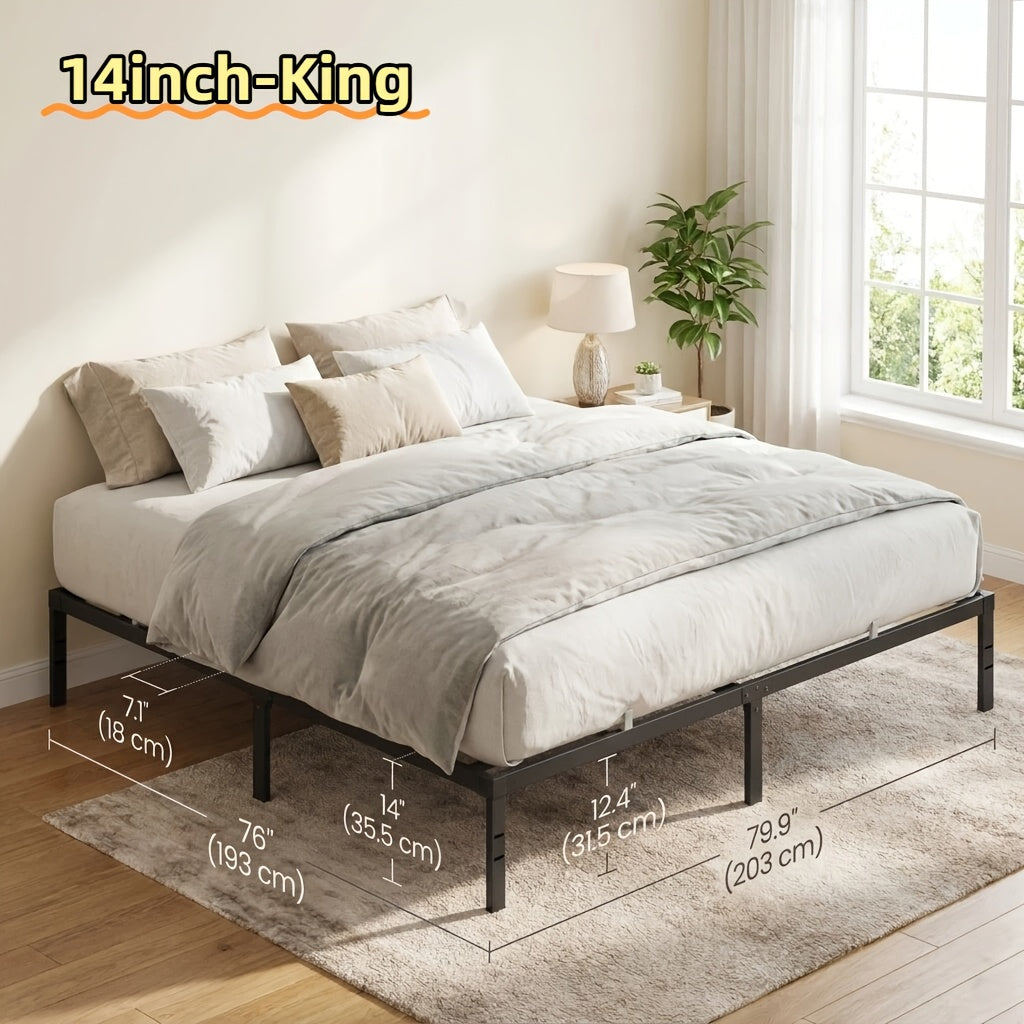 Heavy Duty Metal Platform Bed Frame with Under-Bed Storage, No Box Spring Needed, 14/16/18 Inch Height, Twin/Full/Queen/King Size - product image 16
